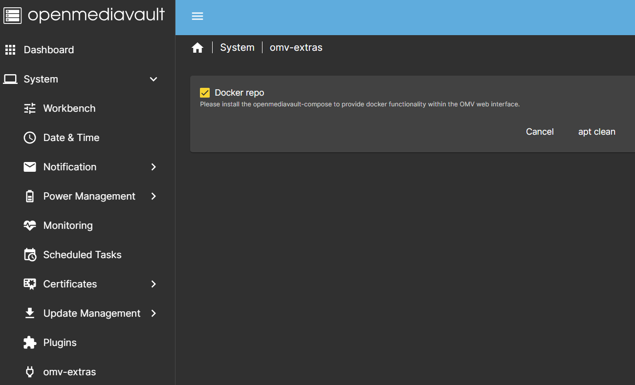 OpenmediaVaultExtras